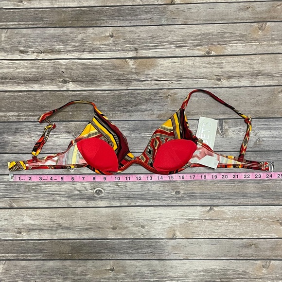 Sunsets Terra Cotta Tribal Print Bikini Top NWT Small Underwire Removable Pads - Picture 8 of 11